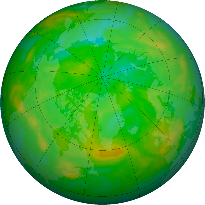 Arctic ozone map for 09 July 2004
